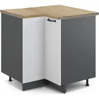 Vicco Hoekkast Fame-Line Wit Landhuis 80.5 cm , WB Eik, Model 45767