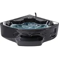 Beliani CUYABENO - Hoekbubbelbad met LED - Zwart - 210 x 150 cm - ABS