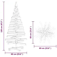 vidaXL Houten kerstboom KOTKA 120 cm Massief grenenhout Naturel