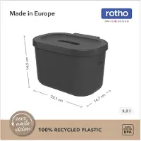 Rotho Set bio - compostemmer - 2-delig (3,2 ltr + 6 ltr) - 100% gerecycled kunststof - SALSA - zwart