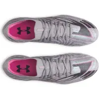 Under Armour Shadow Elite 4 Mach Gras Voetbalschoenen (FG) Grijs Zwart Roze
