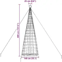 vidaXL LED kerstboom met 800 LED met grondpennen Koudwit 400 cm IJzer