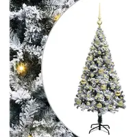 vidaXL Kunstkerstboom met 150 LED Wit 120 cm PVC en Staal en Kunststof