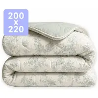 HappyBed Dekbed zonder overtrek 200x220 - Wasbaar Dekbed - Bedrukt dekbed zonder hoes - Hoesloos Dekbed - Tweepersoonsdekbed - Leaves