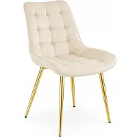 Leobert BERA Eetkamerstoelen – Set van 4 – Beige Velvet – Goudkleurige Poten – Comfortabele Gestoffeerde Zitting – Modern Design – Velvet Stoel voor Woonkamer, Keuken en Eetkamer – Max. 110 kg per Stoel