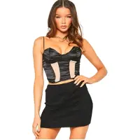 Missyempire Missy Empire Dames: Pluizige, nauwsluitende minirok (Zwart)