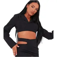 Missyempire Missy Empire Korte blazer van polyester voor dames (Zwart)