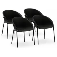 DS4U - - Ella stoel - Set van 4 - Zwart - Kunststof - Weerbestendig