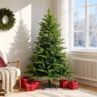 vidaXL - Kunstmatige - Hinged - Kerstboom - 180 - cm - PVC - en - Metalen - Groen