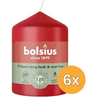 Bolsius 6x Stompkaars 80/58 Delicate Red (1 stuk)