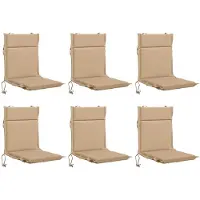 vidaXL Kussen voor lage rugstoel GEMERT 6 st 100% Polyester Zand