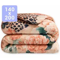 HappyBed Dekbed zonder overtrek 140x200 - Wasbaar Dekbed - Bedrukt dekbed zonder hoes - Hoesloos Dekbed - Eenpersoonsdekbed - Leopard bliss