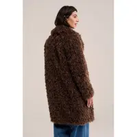We fashion - Dames jas van imitatiebont - Regular fit - Bruin - Maat: XXL