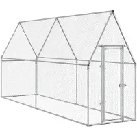 vidaXL Kippenhok 100x100x190 cm gegalvaniseerd staal zilverkleurig