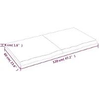 vidaXL Tafelblad 120x60x(2-4)cm behandeld eikenhout donkerbruin