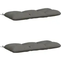 vidaXL Bankkussens VIANEN 2 st 100% Polyester Grijs 120 x 50 x 12 cm