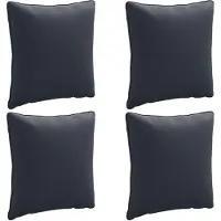vidaXL Rugkussen PUTTEN 4 st 100% Polyester Donkerblauw