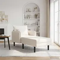 vidaXL Oversized chaise longue Crèmekleurig Bouclé