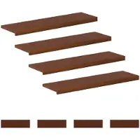 vidaXL - Trap - Tread - 8 - st - 90 - x - 25 - x - 2 - cm - Donkerbruin - Massief - Eikenhout
