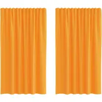 vidaXL Gordijnen voile met roedezakken 2 st oranje