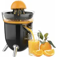 GADGY Citruspers Elektrisch - Sinaasappelpers en Citroenpers met Schenktuit - Juicer met 2 perskegels - Antidrupsysteem - Antislip - 100W - Zwart - Vaatwasserbestendig