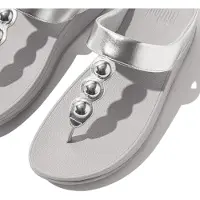 FitFlop Fino mirror-dome metallic-leather toe-post sandals