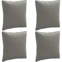 vidaXL Rugkussen PUTTEN 4 st 100% Polyester Grijs 40 x 40 x 15 cm