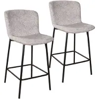 DS4U - Vera barkruk 65 cm - Set van 2 - Grijs - Stof