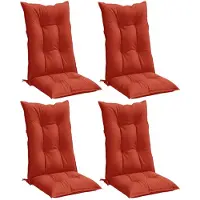 vidaXL Stoelkussens 4 st hoge rug 120x50x7 cm stof gemêleerd rood