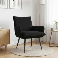 vidaXL Fauteuil Zwart fluweel