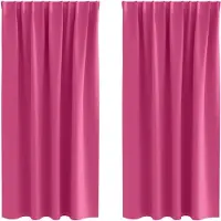 vidaXL Blackout Gordijnen met Ringen 2 st Felroze 175 x 140 cm