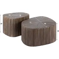 AnLi Style Salontafel Maya Teak vierhoekig set/2
