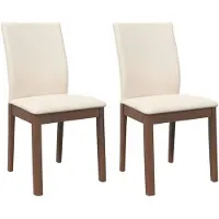 vidaXL Eetkamerstoelen met kussens 2 st massief hout rubber bruin
