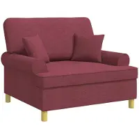 vidaXL XXL fauteuil met kussens Wijnrood Stof