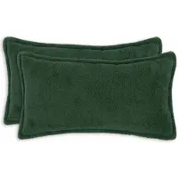 vidaXL Kussensloop 2 st HOUTEN Donkergroen 40 x 70 cm Bouclé