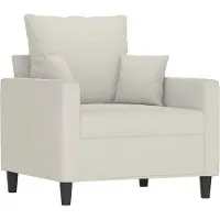 vidaXL Fauteuil 60 cm fluweel crèmekleurig