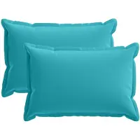 vidaXL Kussen met kussen HOUTEN 2 st Turquoise Polyester