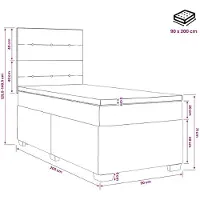 vidaXL Boxspringbed met matras Blauw 90 x 200 cm Fluweel