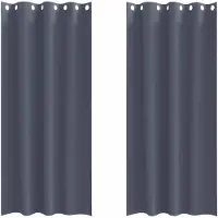 vidaXL Blackout Gordijnen met Ringen 2 st Antraciet 225 x 140 cm