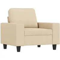 vidaXL - Fauteuil - 60 - cm - stof - crèmekleurig