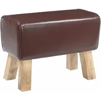 vidaXL Bank 60 x 30 x 45 cm Echt Leer Donkerbruin