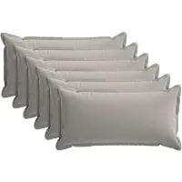 vidaXL Kussen met kussen HOUTEN 6 st Grijs Polyester