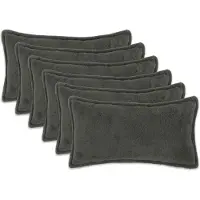 vidaXL Kussensloop 6 st HOUTEN Donkergrijs 40 x 80 cm Bouclé