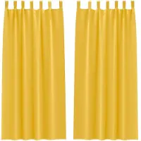vidaXL - Blackout - Gordijnen - met - Ringen - 2 - st - Mosterdgeel - 260 - x - 140 - cm