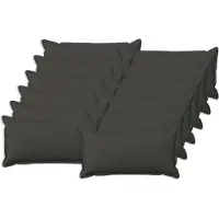 vidaXL Kussen met kussen HOUTEN 12 st Donkergrijs Faux Linnen