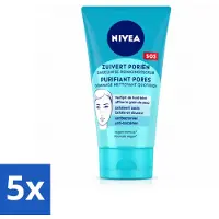 Nivea 5 x - Reinigingsscrub - Essentials Dagelijkse Scrub - Voor onzuivere huid - Met Melkzuur & Magnolia-extract - 150 ml - Voordeelverpakking - 5 stuks