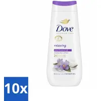 Dove 10 x Douchecrème - Relaxing - Kokos & Jasmijn - 225 ml - Voordeelverpakking - 10 stuks