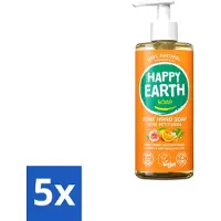 Happy Earth 5 x – Handzeep – 100% Natuurlijk Rose Petitgrain – 300 ml - Voordeelverpakking - 5 stuks