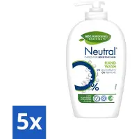 Neutral 5 x - Vloeibare Handzeep - Gevoelige Huid - 0% Parfum & Kleurstof - 100% Biologisch Afbreekbaar - 250 ml - Voordeelverpakking - 5 stuks