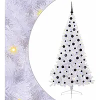 vidaXL Kunstkerstboom met 300 LED Wit 180 cm PVC en Staal